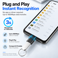 Adaptateur OTG USB-C USB-A 480 Mbps USB 2.0 Type C Mâle USB Femelle OTP pour Ordinateur Portable, Clé USB, Clavier, Souris, Imprimante et Autres Appareils