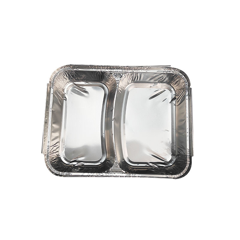 Custom Logo 2 Compartment Disposable Aluminium