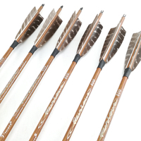 Flèches de chasse en carbone pur Pinals Wholesale Recurve Bow Archery 31/30 pouces avec pointes en acier et plumes de dinde de 4 pouces