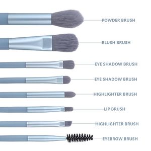 Hot du lịch Hàn Quốc 8pcs Mini make up Brushes Set nền tảng chuyên nghiệp Blush Eyeshadow trang điểm bàn chải Kit với túi nylon - Product Image 3