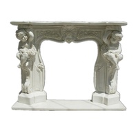 Manteau de cheminée décoratif en marbre naturel poli de haute qualité, bordure de cheminée en marbre blanc, prix de manteau de cheminée double
