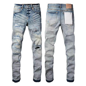 <span class=keywords><strong>Pantaloni</strong></span> da uomo <span class=keywords><strong>strappati</strong></span> in stile Slim Slim Fit di alta qualità stampati da uomo - Product Image 4