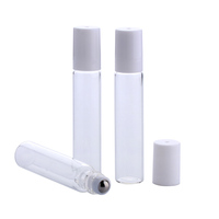 Flacon de parfum roll-on en verre ambré miniature SUMEEAR 10 ml, bouchon en PP blanc, diamètre 16 mm, rechargeable, emballage pour échantillon d'huile essentielle