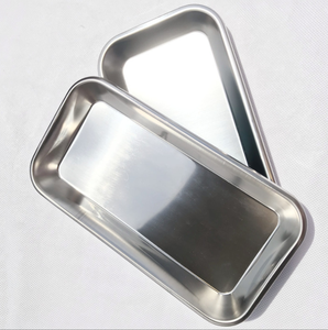 Plateau carré dentaire en acier inoxydable 304, plaque d'opération médicale, récipient de désinfection - Product Image 1