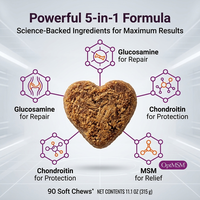 Friandises à mâcher multivitaminées pour chiens, saveur poisson et dinde, pour le soutien immunitaire, la santé des articulations, du cœur, de la peau, du pelage, de la digestion, et la croissance musculaire, avec glucosamine