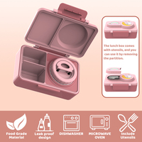 Aohea Nouvelle boîte à bento pour enfants en prévente 3 compartiments Boîte à lunch isolée étanche en acier inoxydable Ensemble de bocaux de retour à l'école