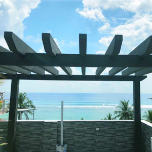 Pérgola <span class=keywords><strong>de</strong></span> porche delantero parasol exterior <span class=keywords><strong>de</strong></span> diseño moderno adjunta a la pérgola <span class=keywords><strong>de</strong></span> Wpc compuesta <span class=keywords><strong>de</strong></span> <span class=keywords><strong>madera</strong></span> <span class=keywords><strong>de</strong></span> la casa - Product Image 3