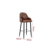 Tabouret de comptoir de bar moderne de style industriel chaise haute simple sac rembourré repose-pieds pour manger en plein air pour le café