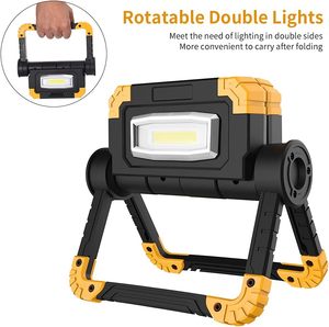 Rechargeable Flip <b>LED</b> Work <b>Light</b> COB Flashlight 360. Rotation 5 Modes Magnetic Base 3000mAh Battery for WADE-JS082 ABS Lamp Body - Product Image 3
