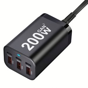 200W USB C Wall Charger USB QC3.0 PD 100W GaN Fast <b>Charging</b> 6 Ports Desktop Charger Station for Phone Tablet Laptop Charger - Product Image 6