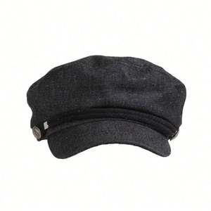 Gorra plana de mezclilla estilo vintage británico para niños, boina de otoño para uso casual, compras o como gorro de conductor elegante. - Product Image 5