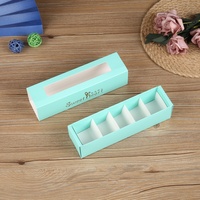 Boîte à macarons de luxe pour dragées de mariage, emballage chocolat, 4/5 compartiments, style tiroir, boîte cadeau en papier avec fenêtre transparente
