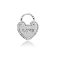 5 pièces mignon en acier inoxydable gravé amour serrure pendentifs à breloques pour collier à faire soi-même composants fabrication de bijoux en gros