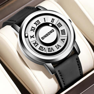 2024 BINBOND B234 hommes nouvelle mode à la mode étanche Quartz bracelet en cuir montre magnétique pour homme Reloj Hombre - Product Image 3
