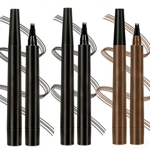 Lápiz de Cejas de Cuatro Puntas, Resistente al Agua, Color Negro y Marrón, para Delineado Fino y Duradero - Product Image 5