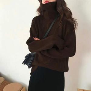 Nuevo suéter de <span class=keywords><strong>cuello</strong></span> <span class=keywords><strong>alto</strong></span> de otoño e invierno para <span class=keywords><strong>mujer</strong></span>, estilo grueso y Perezoso - Product Image 6