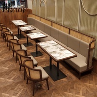 Canapé de restaurant en forme de L moderne et personnalisé avec revêtement en cuir, capacité de 4 places, pour la restauration commerciale dans les hôtels et les cafés