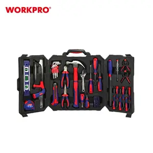 WORKPRO 24 pièces trousse à outils domestique générale avec sac à outils étui de rangement main fichier en plastique outil mécanique ensemble de fichiers en plastique