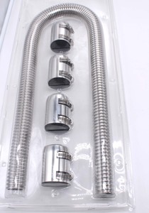 Kit de tuyaux de <span class=keywords><strong>radiateur</strong></span> universel en acier inoxydable de 48 pouces avec embouts polis VA2259 - Product Image 4