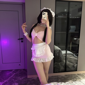 Uniforme de Mucama Sexy con Abertura en la Entrepierna, Disfraz Sensual para Juegos de Rol - Product Image 2