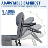 Chaise longue pliante portable en métal pour l'extérieur, idéale pour la chambre, le bureau ou l'extérieur