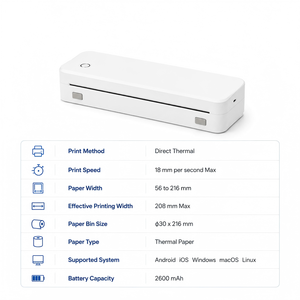 Imprimante thermique portable A4 sans fil, mini-imprimante mobile pour la maison, le bureau, les voyages et les études, fournisseur en gros - Product Image 4