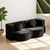 Canapé-lit modulaire peu encombrant avec coussin en mousse à mémoire de forme, idéal pour les petits espaces, canapé combinable convertible