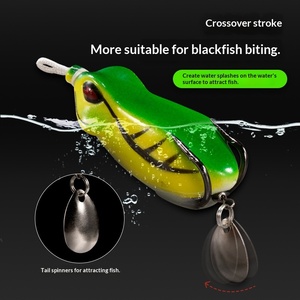 Großhandel Lebendköder Modifizierter Frosch mit Giftdorn-Design 13g 6cm Schwarzfisch-Angelköder mit Aufwärtsgerichteter Blutkanal-Hakenfalle Thunder Frog - Product Image 2