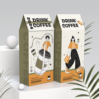 Boîte à café auto-scellante à bande de déchirure avec logo personnalisé Boîte d'emballage de papier en carton ondulé pour boissons instantanées imprimées