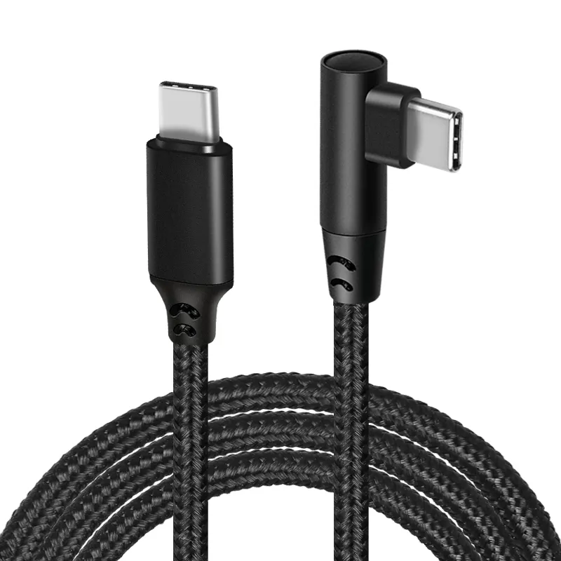 2021 Nieuwe Trend Nylon Vlecht Type C Pd Quick Oplaadkabel Usb C 90 Graden L Vorm Haakse Kabel voor Smart Phone Game Lading