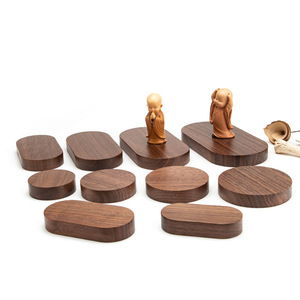Base de Exhibición de Madera de Nogal Negro, Soporte Rectangular para Adornos de Escritorio, Base de Madera Perforable para Decoración del Hogar DS6135 - Product Image 1