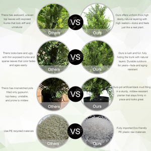 Faux Real Touch Pino Planta Exterior Cedro Ciprés artificial Venta Topiary Uv Decoración resistente al aire libre Árbol falso - Product Image 3