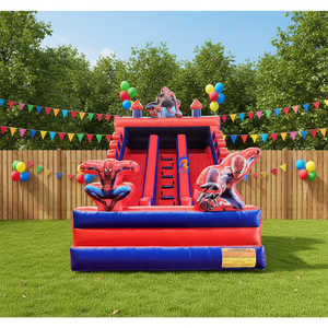 Toboggans gonflables commerciaux à double voie bon marché avec souffleur, parc de toboggans gonflables Castillo Inflable - Product Image 2