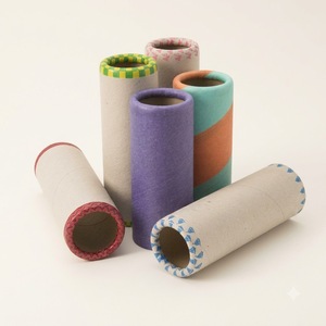 Textile <b>Cardboard</b> Yarn <b>Tube</b> 73x7x270mm Spiral Wound Paper Core Bobbin High Torsion Tolerance Winding Automation - Product Image 1