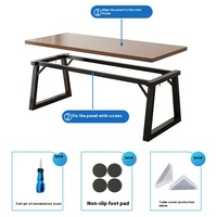 Bureau de PC simple rectangulaire durable pour bureau à domicile et chambre à coucher pour poste de travail de bureau de jeu ou d'établi d'ordinateur