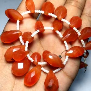 Prix de gros par gramme Rondelle de cornaline naturelle à facettes en vrac Perles de pierres précieuses certifiées par des tiers Qualité incroyable pour - Product Image 4