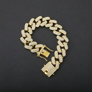 AA Hip-Hop Abartılı 20mm Üçlü Elmas Küba Zinciri Süper Parlak Kolye - Hem Erkekler Hem de Kadınlar İçin Trend Takı - Product Image 4
