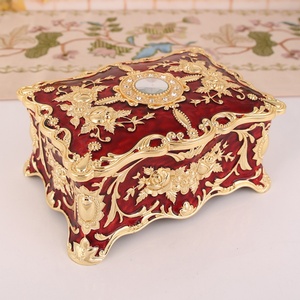 High Quality <b>Vintage</b> Luxury European Style Enamel Jewelry <b>Box</b> Zinc Alloy Rectangle Metal Shell with Luxury Packaging - Product Image 5