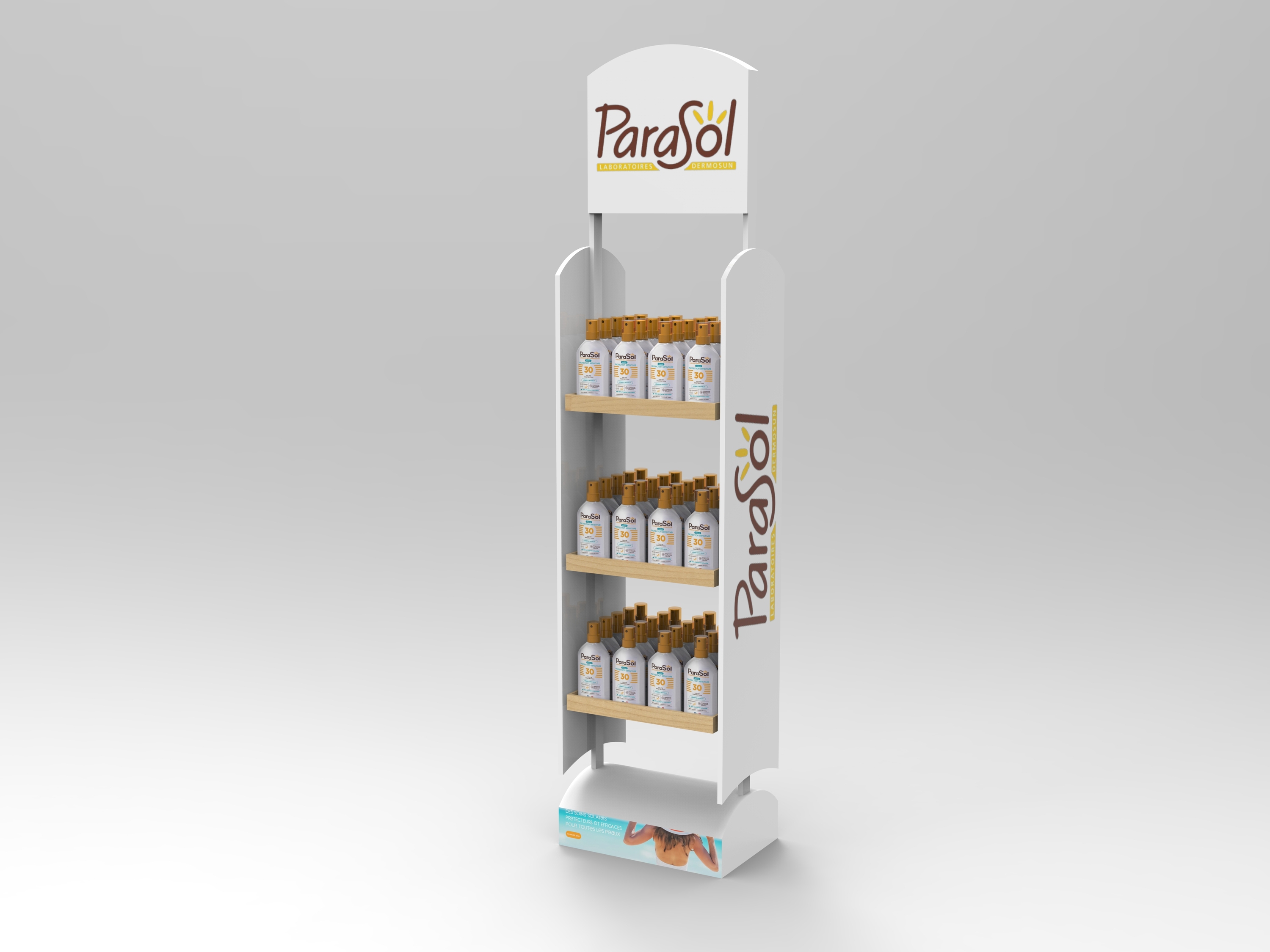 Apache Custom Metal Double-Side Skincare Display Stand for Beauty Store, Supermarket Shelves for Sunscreen,creams — view 6