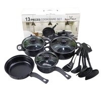 Ensemble de casseroles et poêles en fonte antiadhésives pour la cuisine, ustensiles de cuisine pour hôtel et restaurant, ensemble de casseroles en fonte