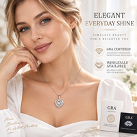 Collier Pendentif Cœur en Argent Sterling 925 avec Moissanite VVS Grade D de 4 mm, Bijou Romantique pour Femme, Meilleure Vente