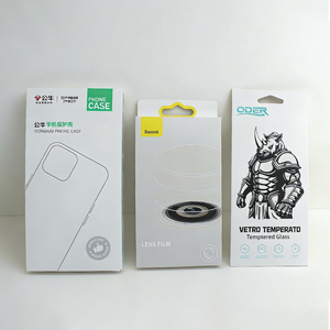Boîte en papier pliable personnalisée, écologique, pour objectif d'appareil photo de télé<span class=keywords><strong>phone</strong></span> portable, <span class=keywords><strong>film</strong></span> protecteur d'écran de télé<span class=keywords><strong>phone</strong></span>, emballage pour produits électroniques - Product Image 5