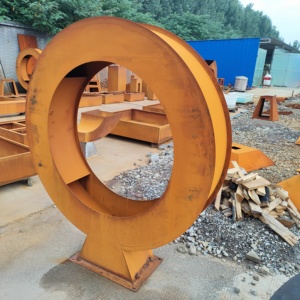 Fontaine décorative circulaire en acier Corten pour extérieur - Product Image 6