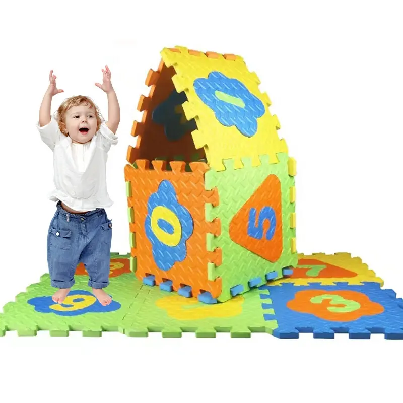 Tapete de puzzle de bebê de espuma EVA, conjunto de 6 peças de tapete de brincar de chão, 38*38 cm, tapete de eva puzzle diy, brinquedo para bebês e crianças