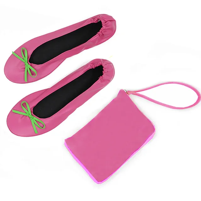 Rolly Flats - Women's Foldable Portable Pumps Flats Ballet Shoes with Carrier Pouch expandable heel Bag