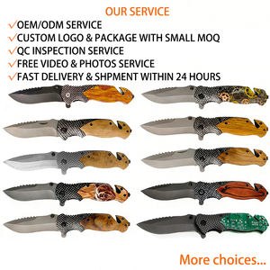 سكين جيب قابل للطي عالي الجودة من المصنع الأصلي (OEM) بمقبض من خشب الزيتون X50 للتخييم والبقاء على قيد الحياة (EDC) - Product Image 2