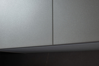 Pour OPPEIN L-forme brun or laque armoires de cuisine armoires à vin Style contemporain métal Texture résine stratifié robinet