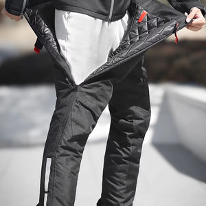 Pantalon de moto pour homme en velours côtelé noir d'hiver, taille élastique mi-haute, à libération rapide, coupe-vent, chaud, anti-chute, pantalon de course - Product Image 1