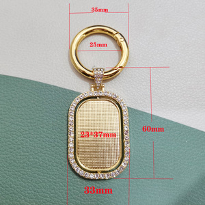 Promosyon süblimasyon boş anahtarlık aksesuarları eklemek döner çift taraflı yama dikdörtgen Snap düğmesi fonksiyonu anahtarlık - Product Image 5