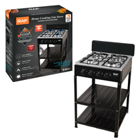 Cuisinière à gaz verticale de style européen, design modulable, pieds trépieds, quatre brûleurs, modèle de table, 10+ pièces, déflecteur de vent facile à installer